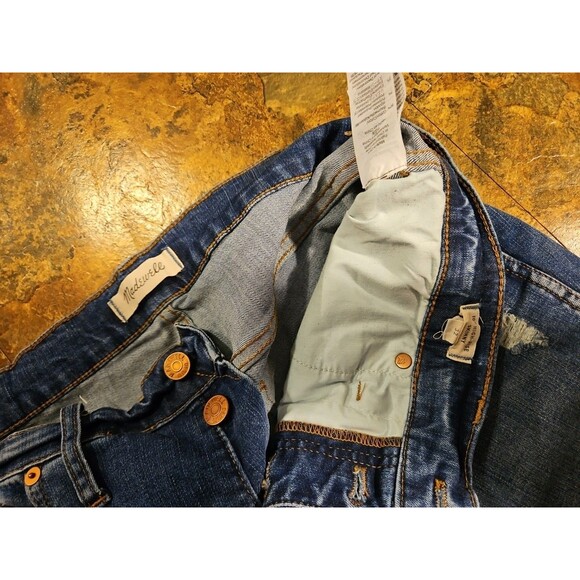 Madewell Button Fly high rise skinny jeans size 32 womens stretch raw hem(A1088) - Picture 3 of 10